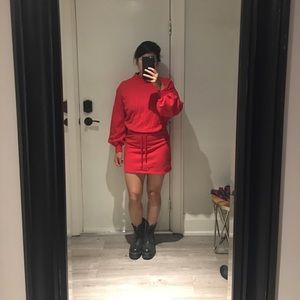 NWOT unique sweatshirt red dress from Japan